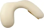 Nail Arm Rest Pillow Hand Rest Cushion Desk Station Wood Base Holder Palm Rest for Home Nail Salon, Milky white