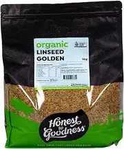 Honest to Goodness, Organic Golden Linseed 5 kg - Renowned for their mild nutty flavor, Perfect addition to any meal or snack! Also known as 'Flaxseed'.