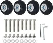 4 Wheels Wear-Resistant Mute Luggage Suitcase Wheels Rubber Swivel Caster Wheels Repair Kits (40mm × 18mm)