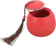 DRESSOOS Pet Urn Urn for Pet Litter Headstone Pot for Ashes Poop Human Dog Memorial Lockets Keepsakes Pee Puppy Lockets for Ashes Paw Cremation Keepsake Dog Treats Cat Kit Ceramics Red