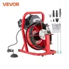 VEVOR 50FT Drain Cleaner Machine Auto Feed Sewer Snake Auger Electric Drain Clea