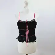 Urban Outfitters - Kimchi Blue Ivy Lace Inset Cami Top - Black - Medium