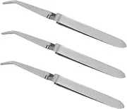 Healeved 3pcs Stainless Steel Tweezers Professional Manicure Tools Kit Nail Art Clips