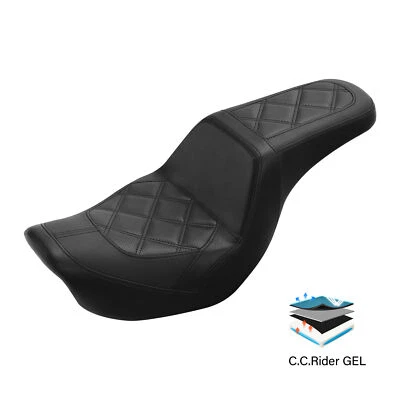 Ride Driver Passenger Gel Seat Fit For Harley Dyna Fat Bob Low Rider 2006-2017