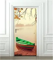 Door Stickers Natural Scenery Door Wallpaper Decal Self-Adhesive A Tree Landscape Door Stickers Mural Home Decor Poster (Color : B, Size : 95x215cm)