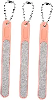 WRITWAA 3pcs Portable Nail Files for Women Manicure Buffing Block Keychain Smooth Shape Fingernails Durable Compact Nail Tools for Home Salon Use