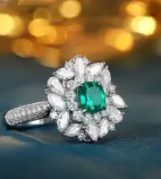 2.00 Ct Square Natural Emerald diamond Woman s Ring 14Ksolid white gold