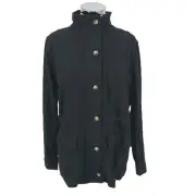 Market & Spruce Black Linen-Blend Utility Jacket Size Small NWT