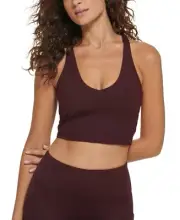 NWT DKNY Womens Racerback Crop Top Currant XL