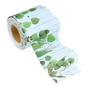 2.24"x 32.8Ft Bulletin Board Border,Eucalyptus Scalloped Trim, Green, White