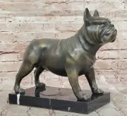 Original M Lopez Bronze Pitbull Dog Statue Sculpture Hot Cast Collectible Animal