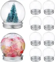 Homoyoyo 40Pcs Snow Globe Kit Clear Water Globes PET Snow Globes Prop PET Dome Christmas DIY Snow Globe for Boys Girls Mini Globe Snow Globe Screw Off Cap Water Globes