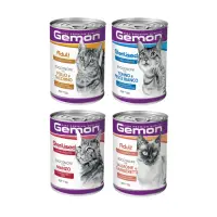 在飛比找Yahoo奇摩購物中心優惠-Gemon義大利啟蒙主食貓罐系列 415g x 12入組(購