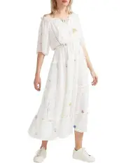 [Belle & Bloom] La Femme Tiered Maxi Dress in White Multi