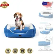 Luxurious Fluffy Dog & Cat Bed - Medium 30" - Machine Washable, Non-Slip - Azure