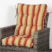 Printed Waterproof Chair Back and Seat Cushions,Polyester Tufted Siamese Cushion with Ties Comfortable Tatami Cushion Outdoor Indoor Use