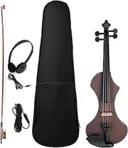 Generic 4/4 Electric Violin with Bow And Accessories for Musicians, Brown