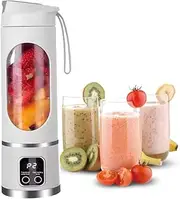 450ml Portable Blender for Smoothies, Fresh Juices, 15.22 Oz Capacity, 12 Blades, Rechargeable 1500mAh Battery, White Color, Small Fresh Juice Mixer, Providing Instant Nutrition