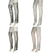 Women Full Rhinestones Fishnet Over Knee Socks Foot Cover Party Clubwear