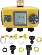 Sprinkler Timer, 3 Zone Programmable Hose Timer with Rain Delay, 3/4-1/2in Faucets, Manual and Automatic Irrigation Controller Systems, Water Timers for Yard, Lawn, Pool