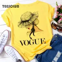 在飛比找蝦皮購物優惠-Vogue Yellow T shirt 時尚新款VOGUE