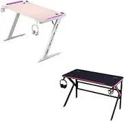 Gaming Desk Desktop PC Computer Desks Desktop Racing Table Office Laptop Home AU 120cm D2105(K-Black Frame) no RGB