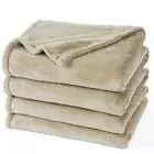 Ultra Soft Fleece Blanket Queen Size, No Shed No Queen(90" x 90") Khaki