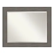 Amanti Art Vanity Mirror 34X28 In Framed Beveled Edge Bathroom Rectangular Wood