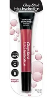 New Chapstick Total Hydration Midnight Magenta Tint Vit C & E .24oz Lip Care