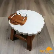 Kids Wooden Stool Long Ear Sheep MANGO TREES Children Chair Toldder Step Stool