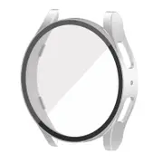 PC Full Cover Screen Glass Protector Shell Case - For Samsung Galaxy Watch 5th 4th 40mm (Silver)
