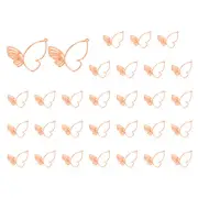 30 Pcs Alloy Butterfly Charm Open Back Bezel Frame, Rose Gold, 1.54" x 1.5"