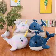 Blue/pink Whales Plush Toys Super Soft Cotton Eco-friendly Plush Toy For Baby Hugging Plush Toy