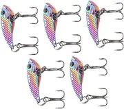 BESPORTBLE 5pcs Fishing Lures for Outdoor Fishing Compact Fish Shaped Baits for Freshwater and Saltwater for Targeting Bass and Perch
