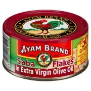 5 x 150G Ayam Brand Saba Flakes in Extra Virgin Oil Food Camping +50% Omega