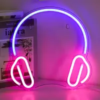 在飛比找蝦皮商城精選優惠-LED霓虹燈 耳機形狀 電競房裝飾燈 遊戲發燒友禮物 USB