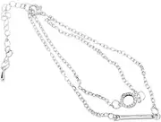 [SHERCHPRY] Stylish Double Layers Bangle Fashion Wrist Jewelry Adjustable for Women for Parties Weddings Silver