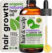 Organic Rosemary Oil For Hair Growth with Castor, Argan, Coconut, Almond, Jojoba, Avocado, Grapeseed, Vitamin E, Lavender & Peppermint for Hair & Scalp Treatment, All Hair Types, Men & Women