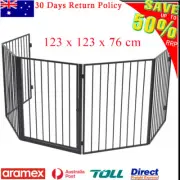 Steel Pet Safety Fireplace Fence Grill Stove Safe Barrier Gate Dog Cat Fireguard