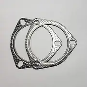 3.5" 3 Bolt MLSG High Temp Exhaust Gasket w/SS Fire Ring (Qty 2)