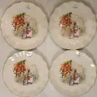 4x Zrike Brands PETER RABBIT Easter Dinner Plates Scalloped Strawberry Garden