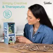 DIY SUMMER Book Nook Kit 3D Wooden Puzzle Bookshelf Insert w/LED Light Wehttam