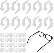 24 Adhesive Eye Glasses Nose Pads and 12 Soft Silicone Eyeglass Ear Hooks,DanziX Adhesive Nose Pads Glasses Nose Pad for Glasses,Eyeglasses and Sunglasses