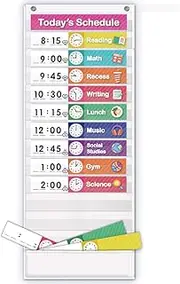 EAMAY Daily Schedule Pocket Chart (White)