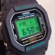 Rare Casio G-Shock DW5600E custom green display digital men's watch
