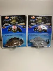 Vintage 2 Speed HTL Variable wind up dinosaur toys Dimetrodon + Stegosaurus