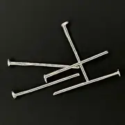 20mm Flat Head Pin x 50 , Silver Plated Jewellery Findings