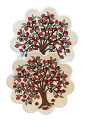 Trivet For Hot Dishes, Turkish Ceramic Kitchen Trivet, Pomegranate Pattern.