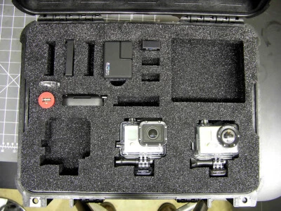 Yellow Pelican 1450 Professional 3 GoPro Hero 12 11 10 9 8 7 6 5 case +nameplate