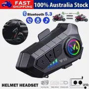 Motorcycle Helmet Headset Wireless Bluetooth 5.3 Headphone Speaker Hands-Free AU